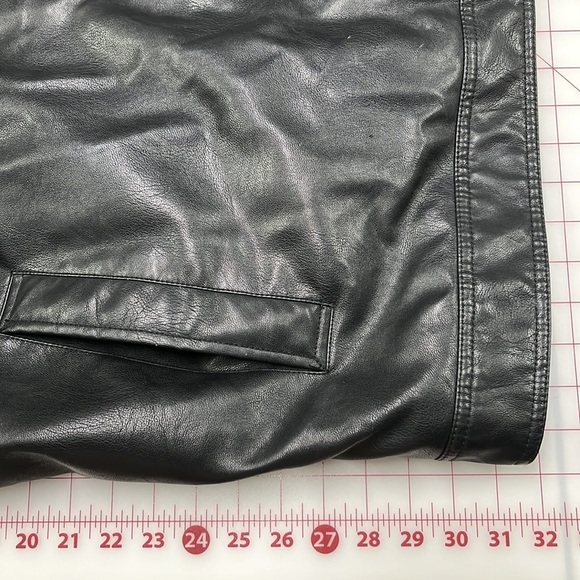 COLE HAAN SIGNATURE Men's Faux Leather Black Bomber Weekend Moto Jacket SZ 3X - Picture 14 of 15
